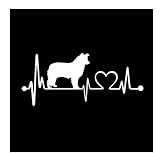 MDGCYDR Pegatinas Personalizadas Coche 22Cm(8.6Inches) Border Collie Dog Heartbeat Calcomanía...