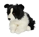 Uni-Toys - Border Collie (negro-blanco), sentado - 26 cm (altura) - Perro de peluche - Peluche de...