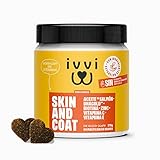 ivvi - Skin & Coat - Complemento Alimenticio para Perros, Anti-Picaduras, Pelaje Suave y Brillante -...
