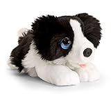 Lashuma Keel Toys - Perro de peluche (25 cm), color negro y blanco