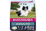 Eukanuba Alimento seco para perros adultos de razas pequeñas y medianas, rico en cordero y arroz,...